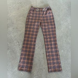 MIAOU BROWN PLAID PANTS